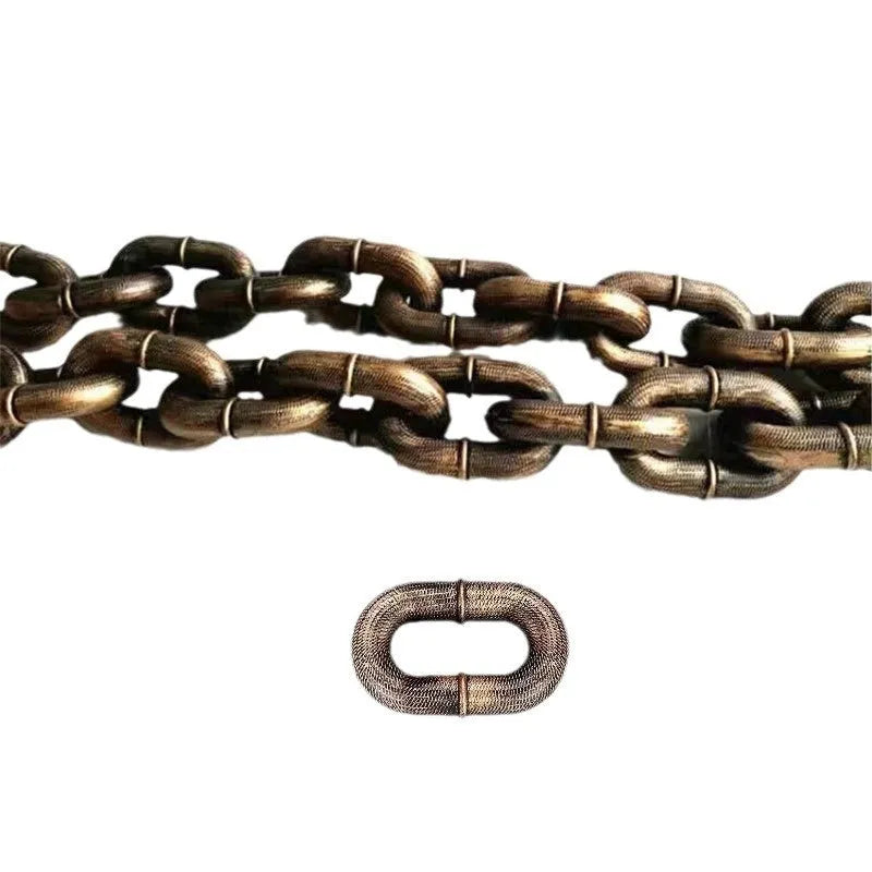 Simulation dog leash rope prop in antique silver, bronze, or black colour for video filming.