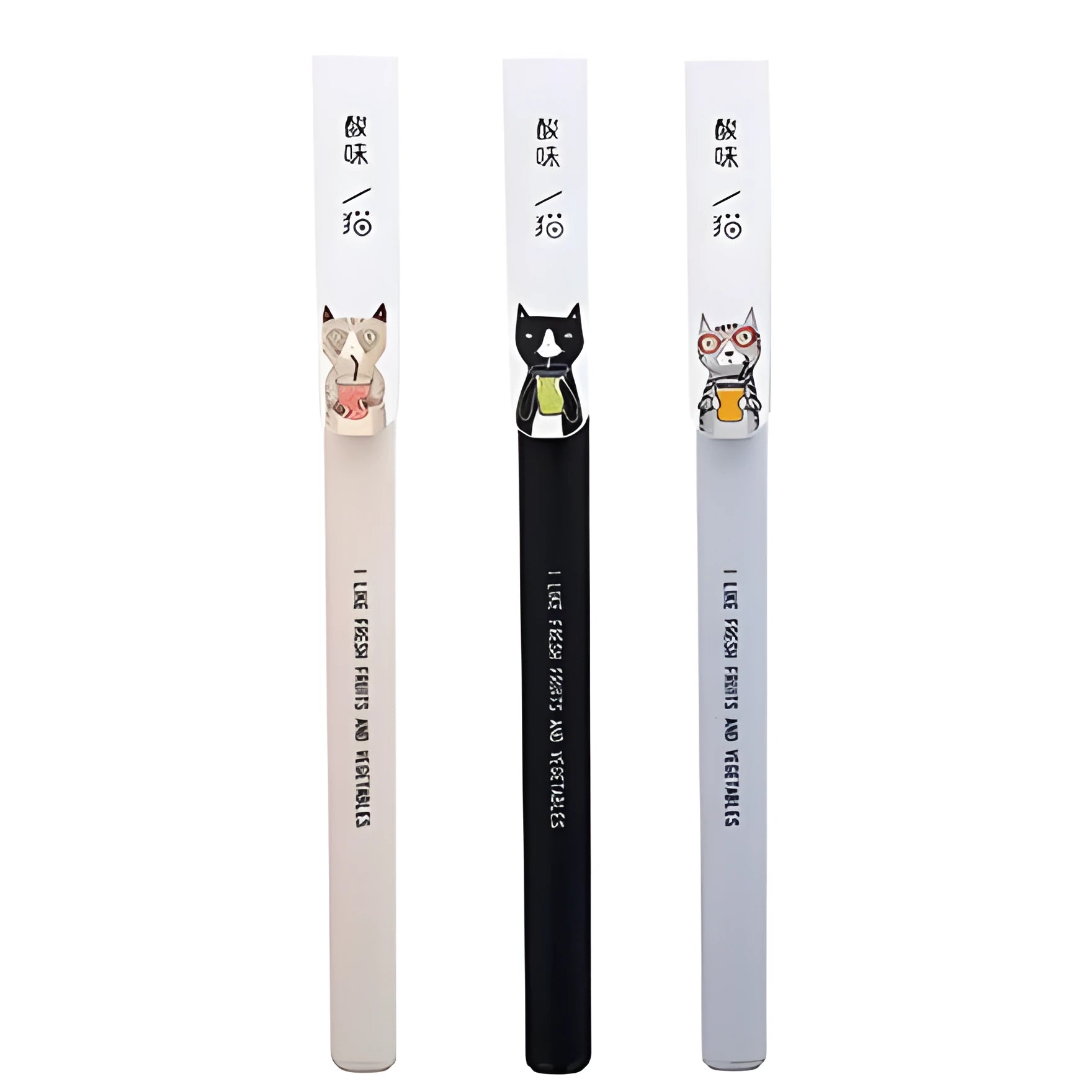 Black gel pen with full needle tube, plastic body 14.1x1.1cm, non-erasable ink