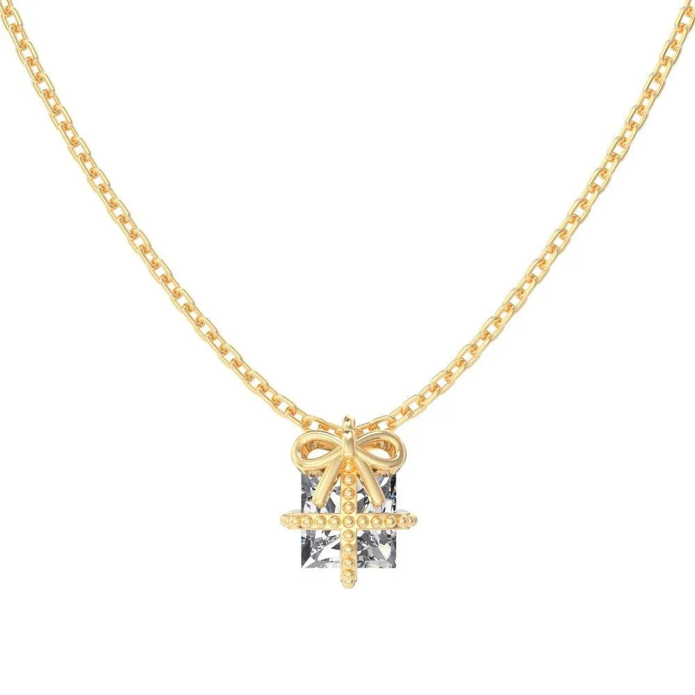S925 sterling silver necklace and earring set with gold animal pendant for women