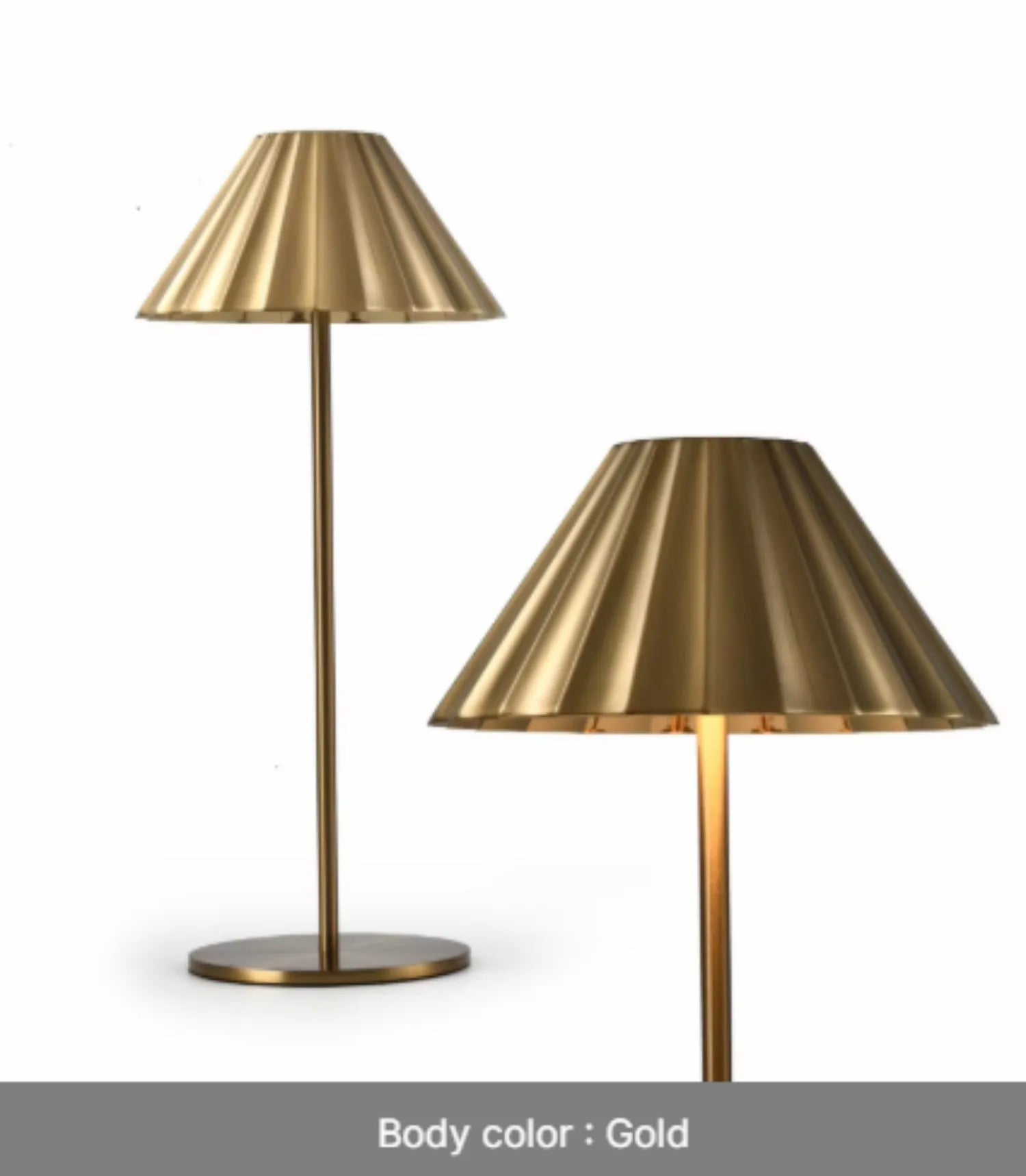 Alloy desk lamp in multiple colours with touch dimming controls and Type-C charging port