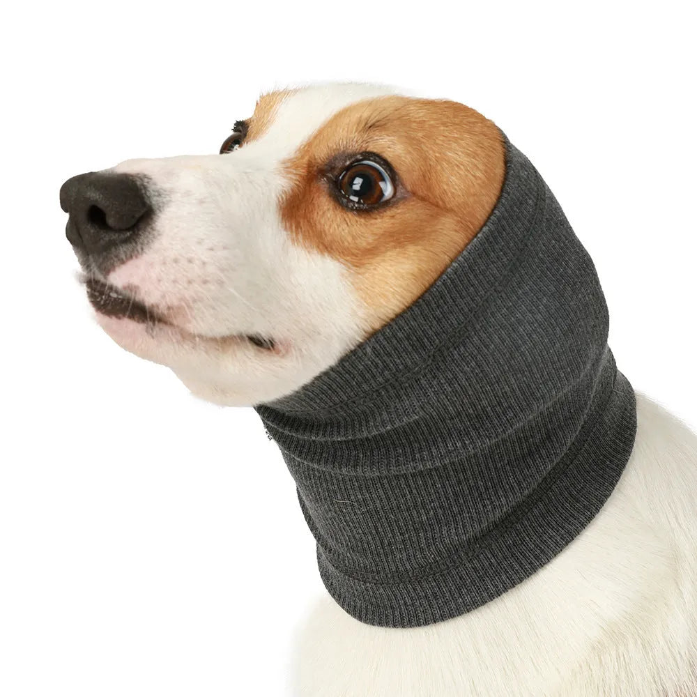 Blue polyester dog headband scarf showing casual style design for pet comfort