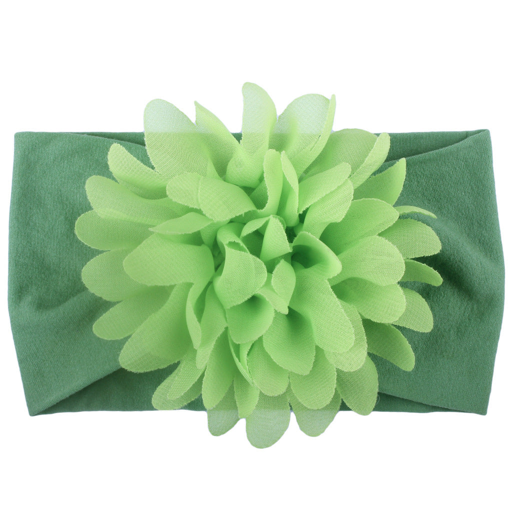 Sweet Chiffon Flower Baby Hairband - Super Soft, No-Mark Nylon Headdress for Princess Girls, 0-36 Months