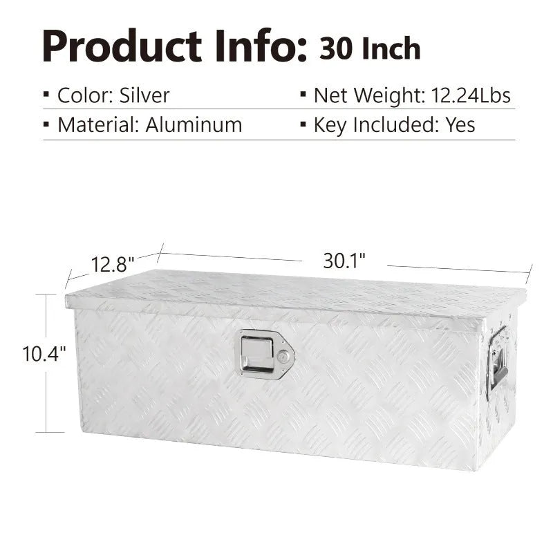 Black 26-inch aluminium alloy toolbox with lockable T Casting Box design.
