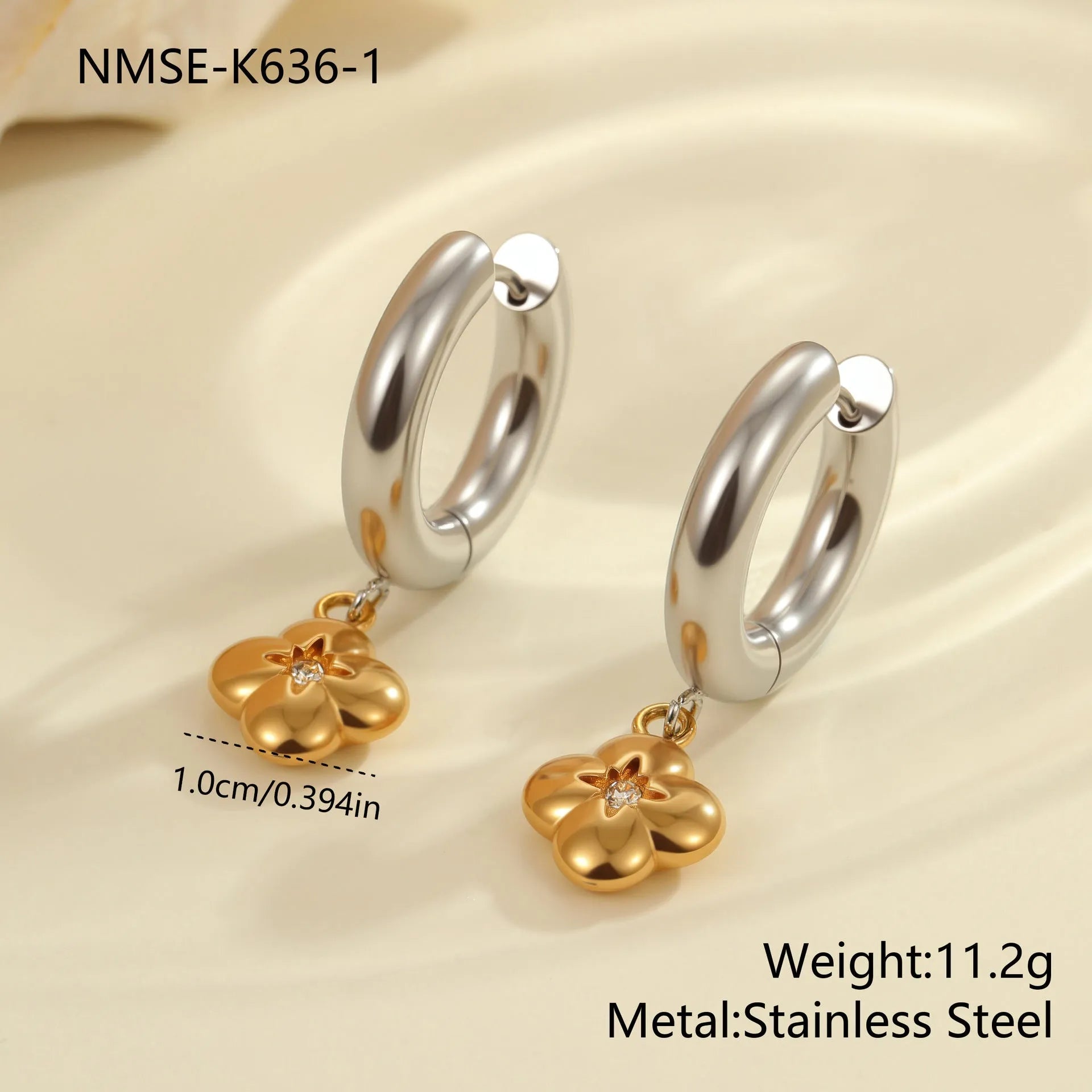 Christmas tree heart earrings in stainless steel with 18K gold electroplating and holiday designs