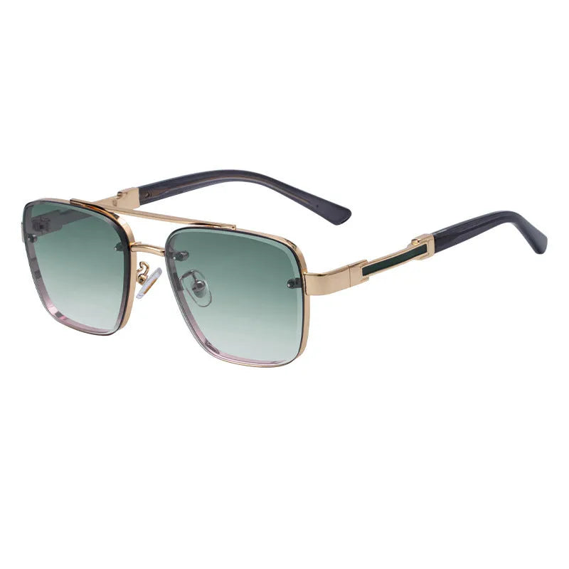 Men's vintage sunglasses with PC lenses in gold gradient blue colour option