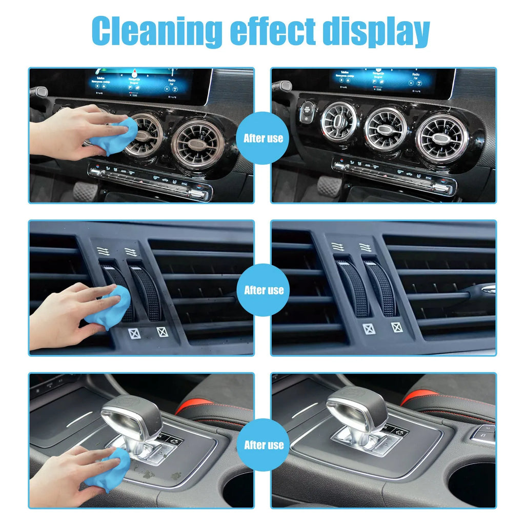 Car interior cleaning mud for dust removal from vents and gaps.