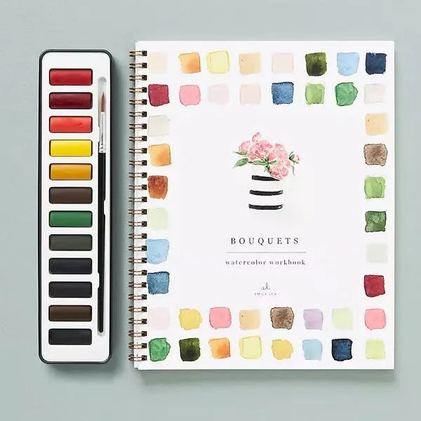 Portable watercolour exercise book with birds theme, 23x16.5cm paper pad for beginners