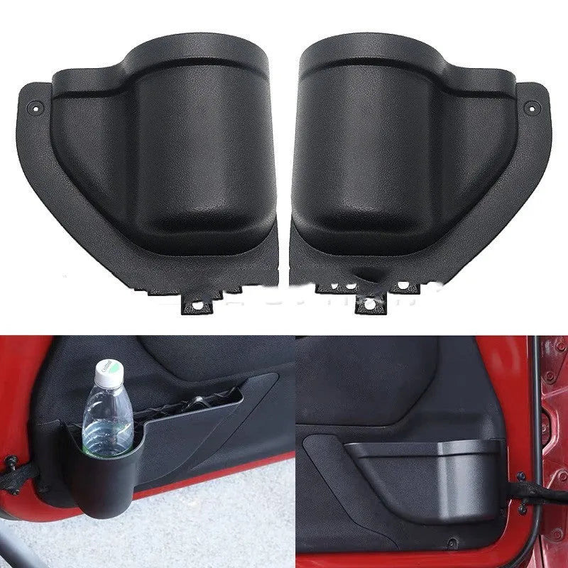Black ABS car door storage box for Jeep Wrangler JK and JL interior organisation