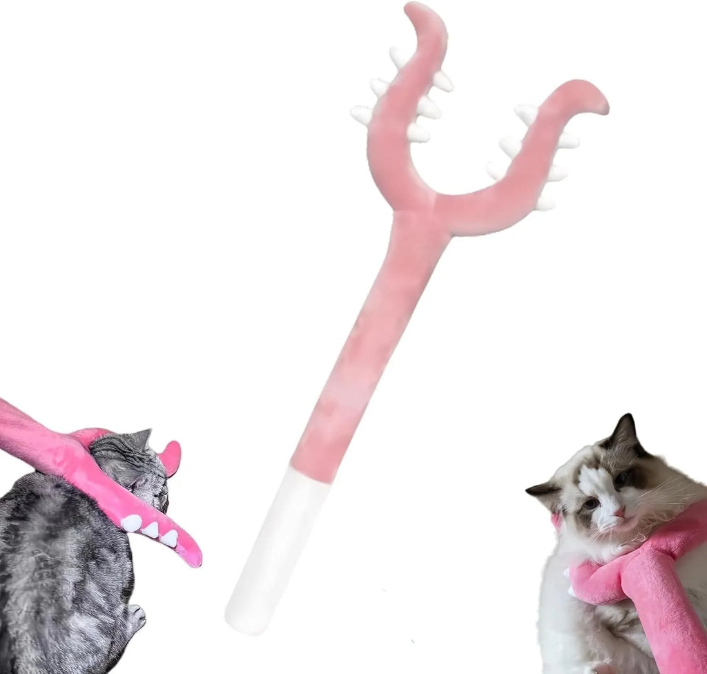 70cm blue plush cat wand toy for interactive play with indoor cats and naughty kittens