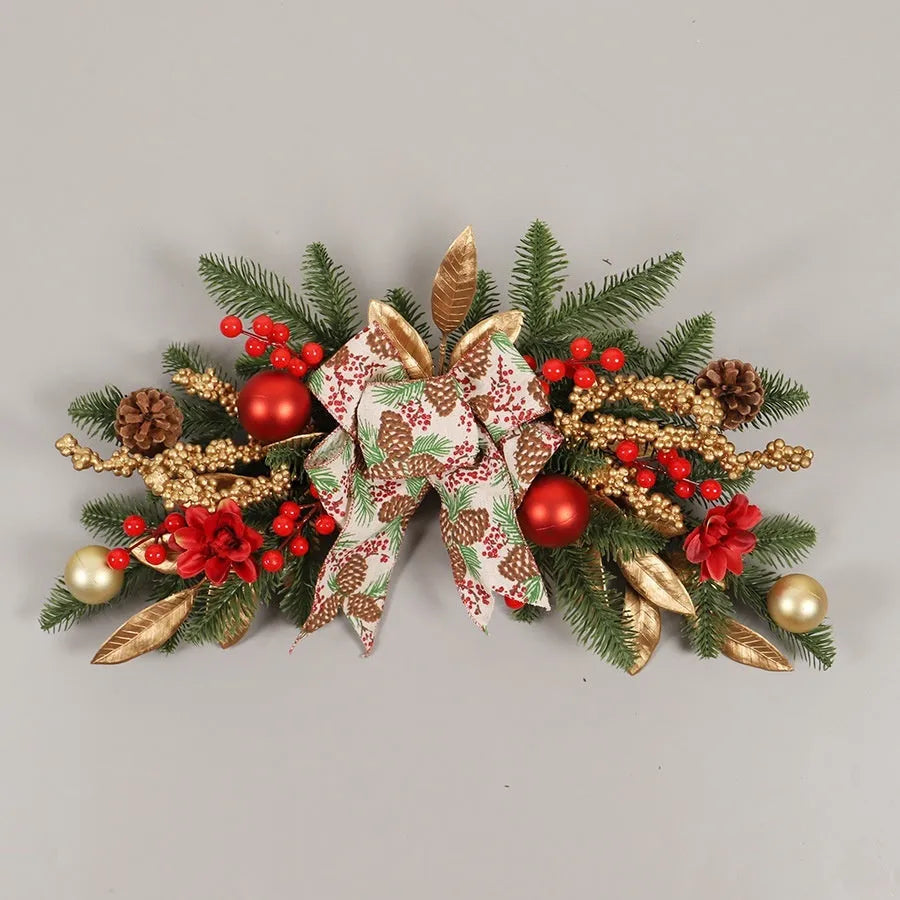 American country style plastic Christmas garland decoration in one of four hanging styles