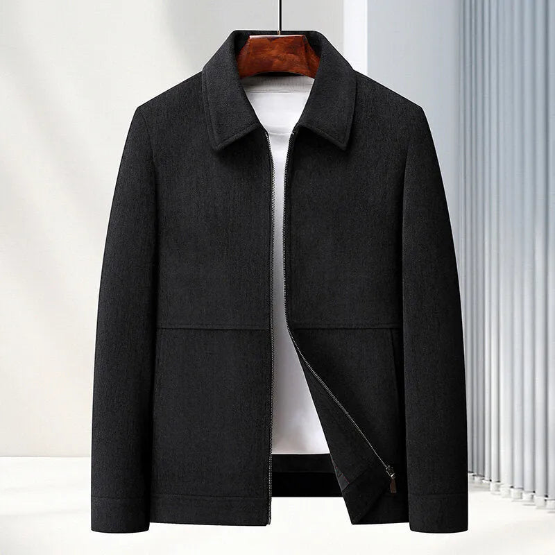 Men's slim-fit lapel casual coat jacket in polyvinyl alcohol fabric, available in four colours with Asian sizing options