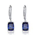 Simple zircon earrings European American geometric copper electroplated earrings in sea blue colour