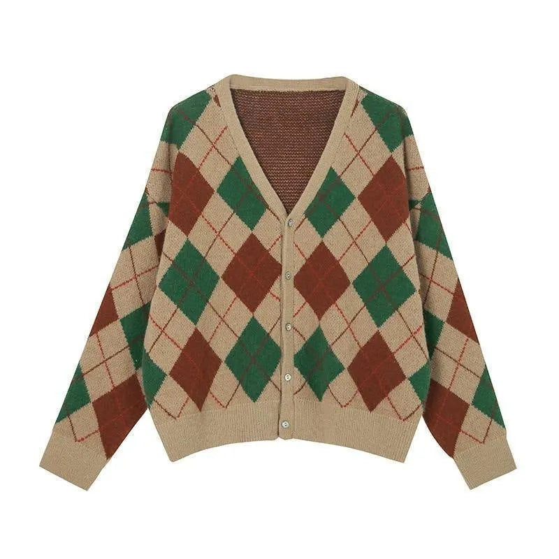 Macaron colour knitted cardigan coat in acrylic fabric with regular sleeves for Japanese Korean casual style