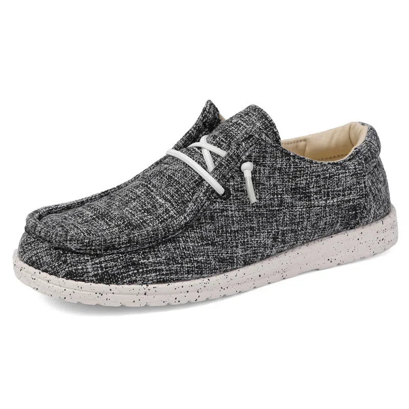 Men's canvas casual shoes in solid colour with low-top EVA sole, available in large sizes up to 48