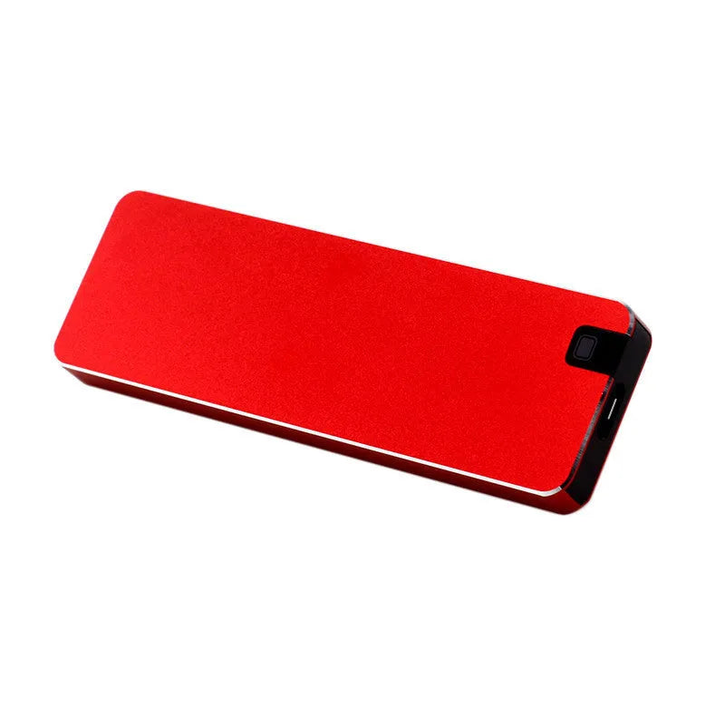 White portable solid state hard disk with metal shell and USB 3.1 cable