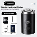 Mini-portable rechargeable electric shaver with floating cutter head in black