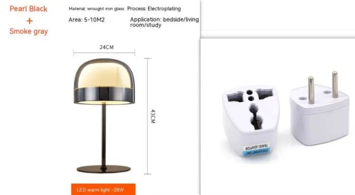 Nordic glass table lamp in light luxury style rose gold finish for living room bedside