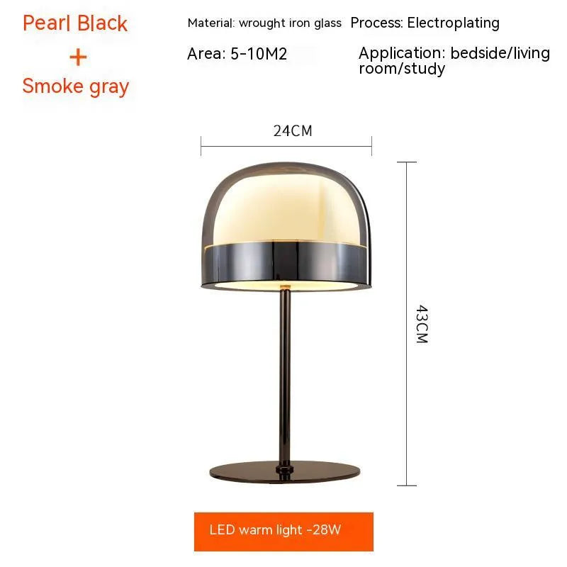 Nordic glass table lamp in light luxury style rose gold finish for living room bedside