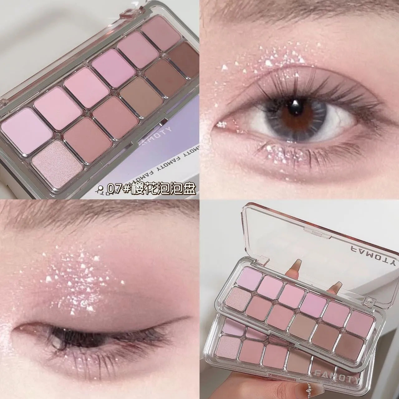 12-colour eyeshadow palette with earth tones, shimmer and matte finishes, 12g net content