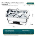 Stainless steel transparent flip buffet stove with LCD temperature control showing multiple grid configurations