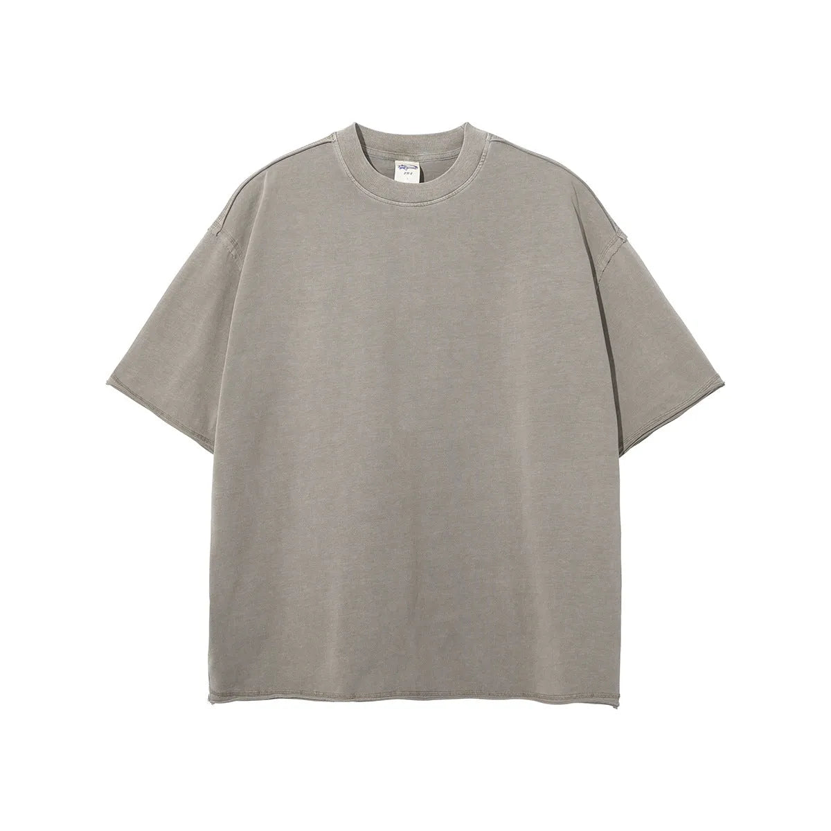 Men's vintage wash cotton pullover t-shirt in solid colour, summer style, front view