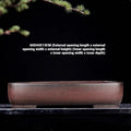 Handmade rectangular antique purple clay flower pot for plant display