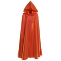 Halloween costume medieval cloak wizarding robe in polyester available in black brown green orange purple red sizes S to 2XL