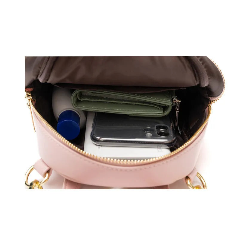 Soft PU large capacity mini backpack in multiple colours with inner phone pocket