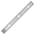 Rechargeable motion sensor lamp with aluminium body and magnetic mount for under-cabinet use, three colour temperature LED