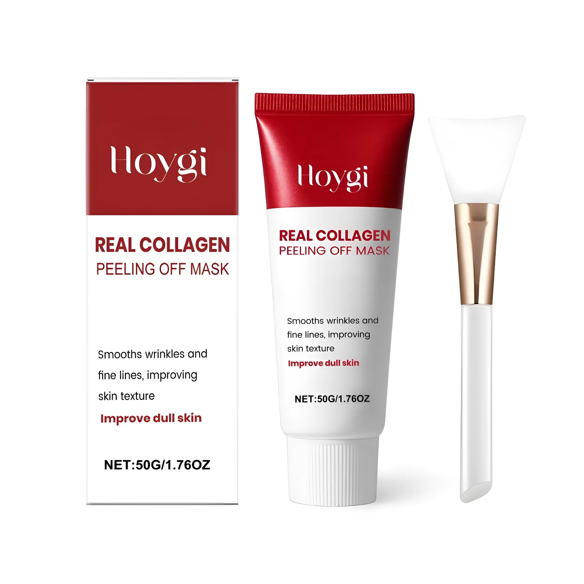 Collagen peel-off mask 50g jar with applicator brush for facial skincare
