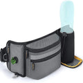 Multifunctional polyester fanny pack in black with adjustable strap for running and dog training