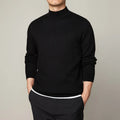 Men's mock neck sweater in vinylon fabric, loose fit, long sleeves, autumn winter basic style in camel colour