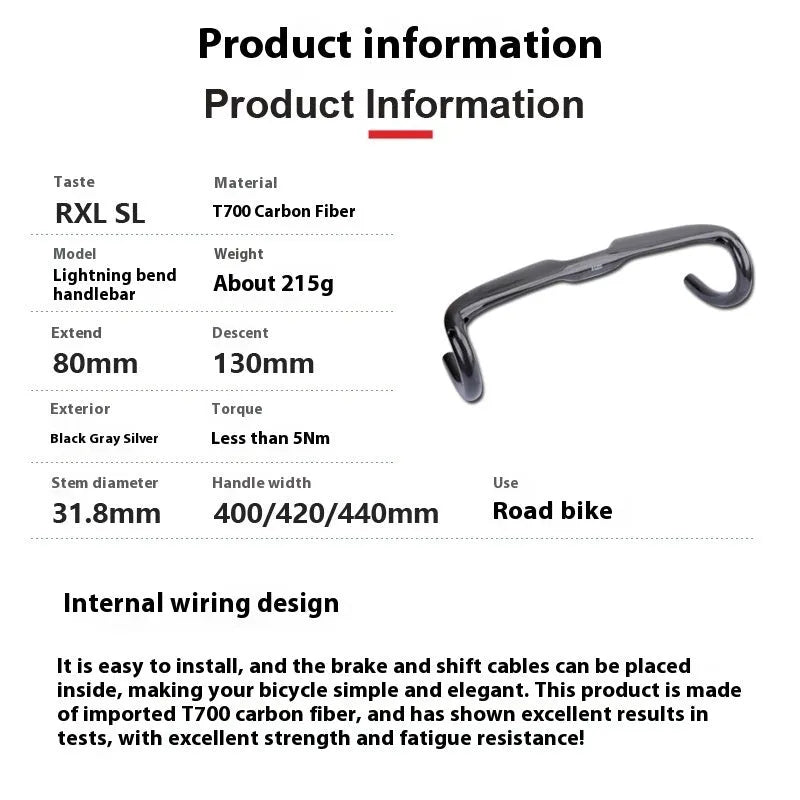 Carbon fibre road bicycle drop handlebar in Black Grey Silver UD pattern, shown in Matte and Bright finishes.