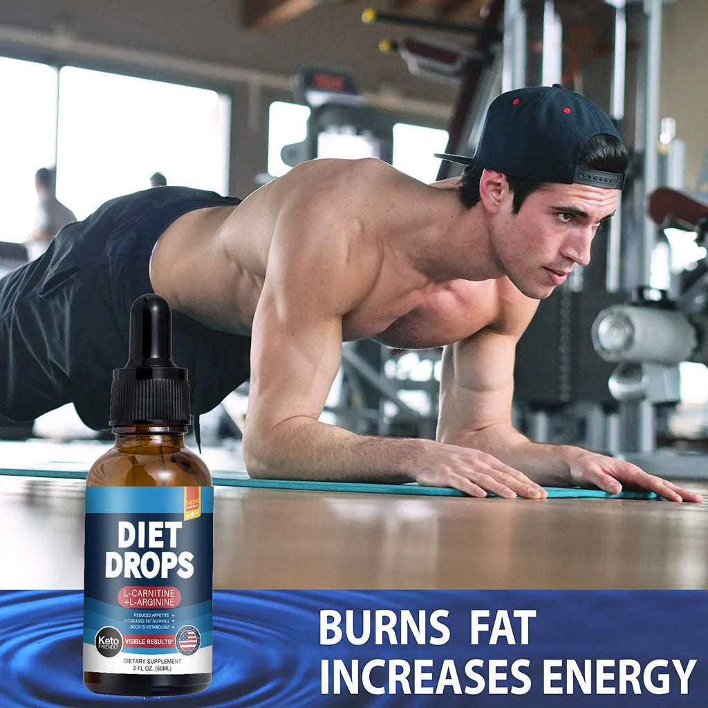 60ml bottle of ketone drops liquid supplement with dropper