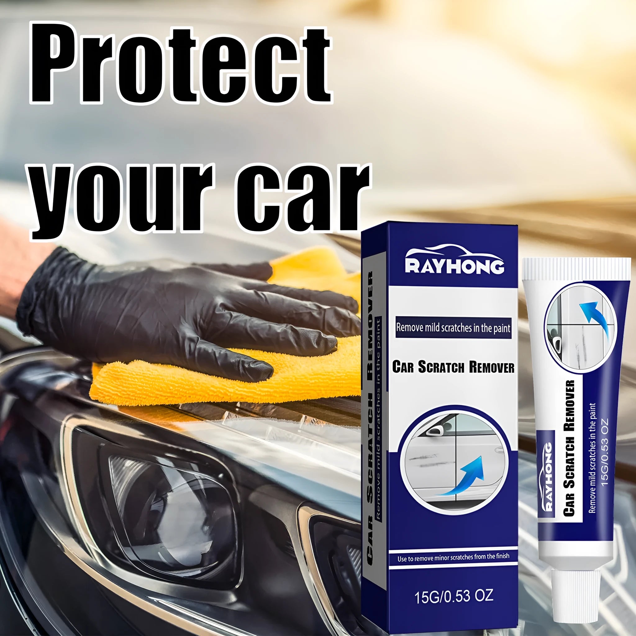 Car scratch remover renovation paint repair kit 15g with sponge applicator for car bodywork