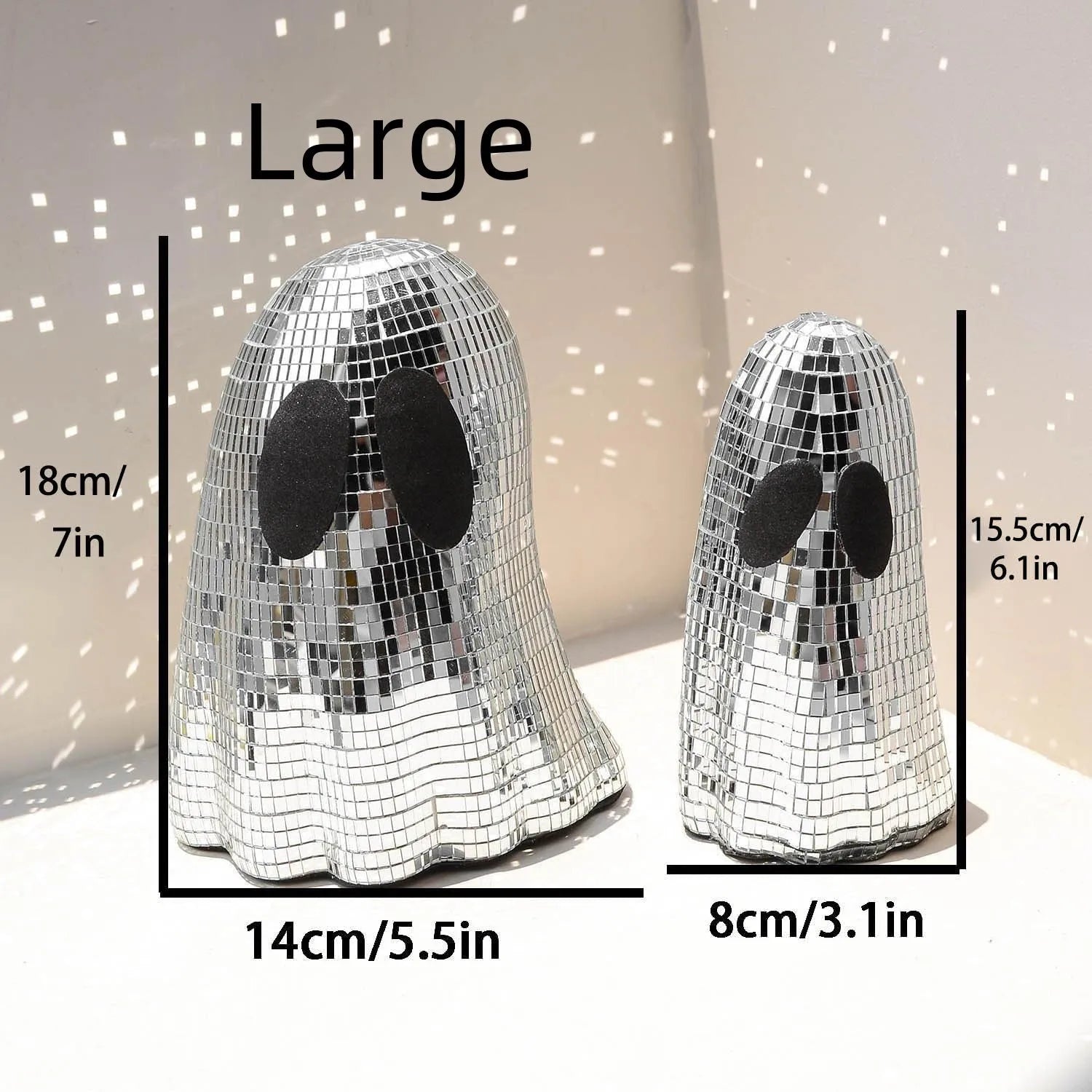 Silver Halloween mosaic mirror patch desktop decoration with bionic patterns