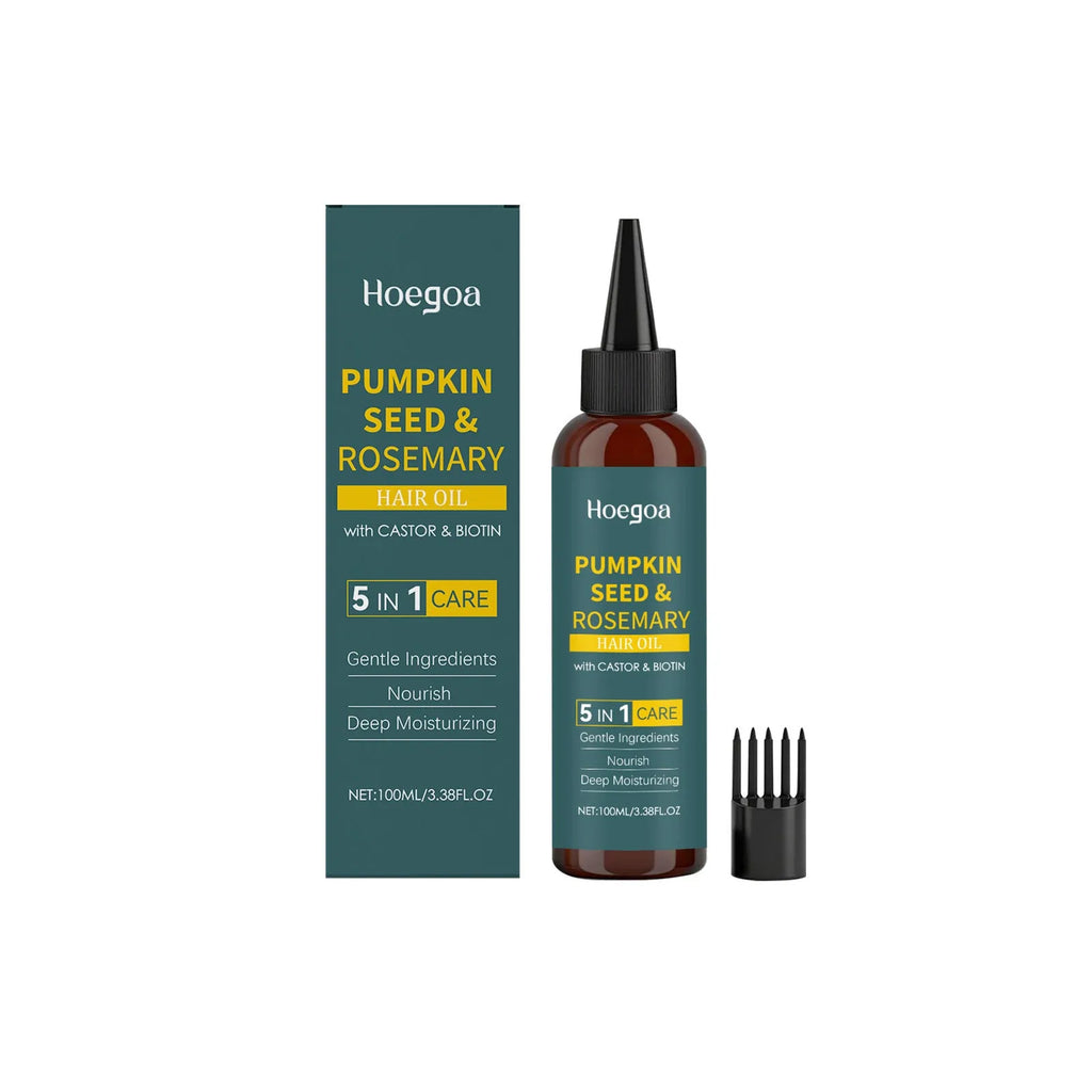 Rosemary hair essential oil 100ml bottle with pointed applicator and hair comb kit