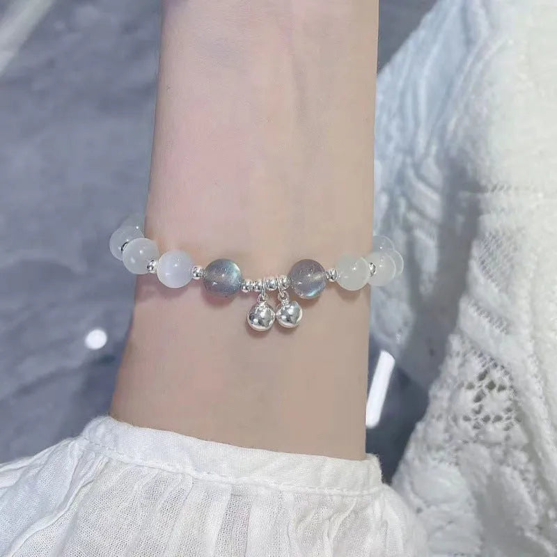 Chinese style glass bracelet with bamboo joint details in a red Lvzhu Duobao design.