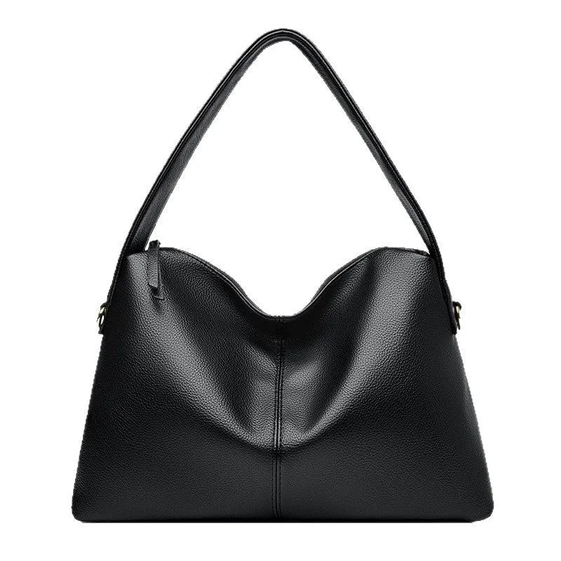 Simple women's crossbody bag in soft PU with stitching detail, available in five colours, size 37x14x23cm
