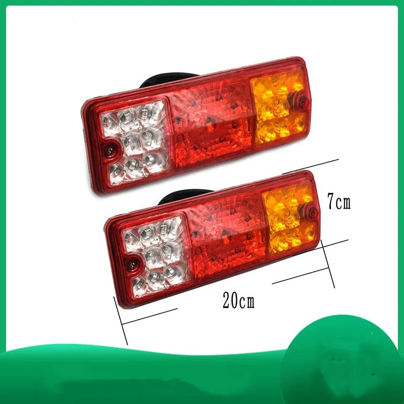 Black semi-closed taillight for electric tricycles, showing 200mm width and 70mm height.