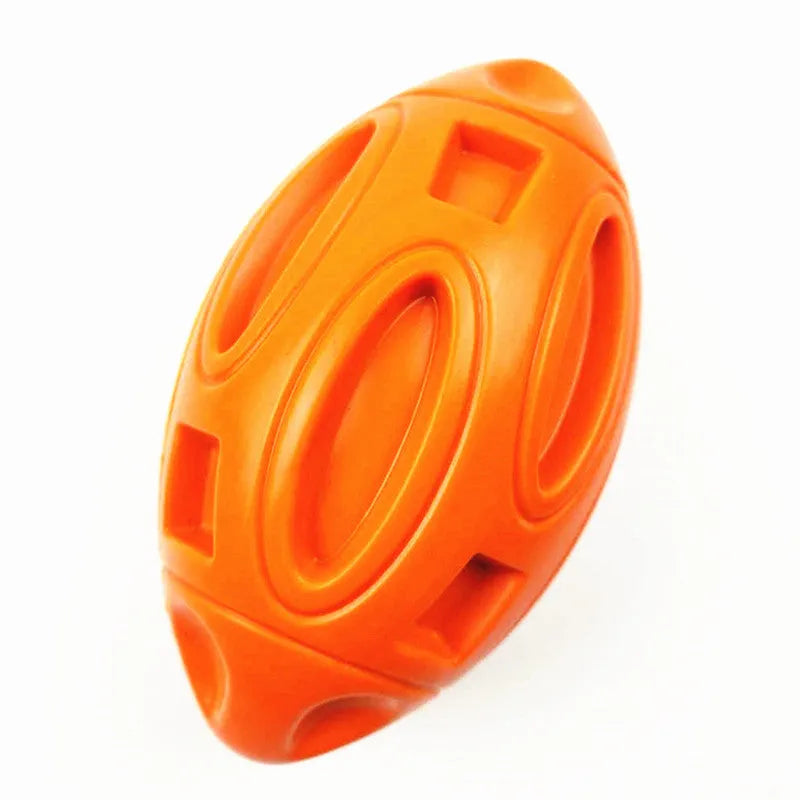 Blue green orange squeaky dog chew ball for medium large breed aggressive chewers