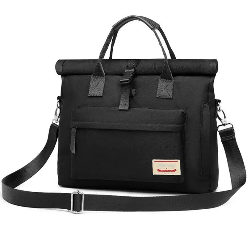 Shockproof inner liner laptop bag in waterproof nylon showing medium and large size options for 13.3-inch to 15.6-inch laptops
