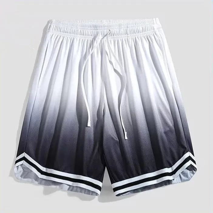 Men's gradient colour loose cropped pants in polyester fabric for casual wear