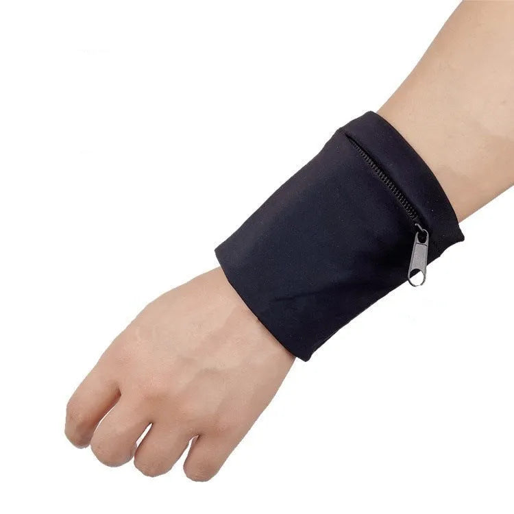 Camping fitness arm wallet wrist bag measuring 10 by 10.5 centimetres.