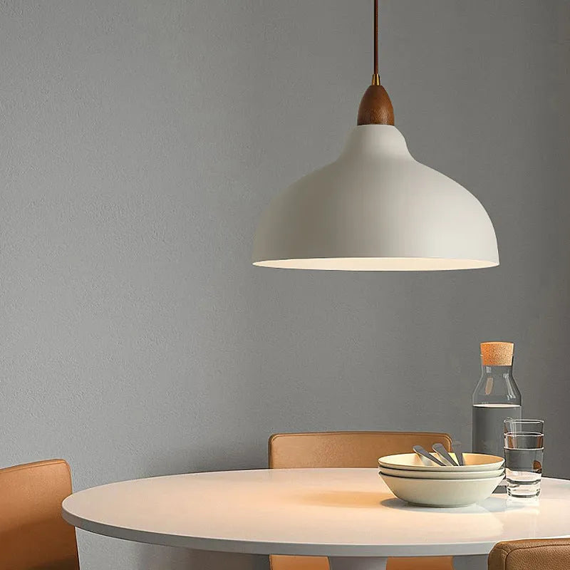 Simple modern Japanese style LED chandelier 35cm black iron ceiling light for bedroom dining room