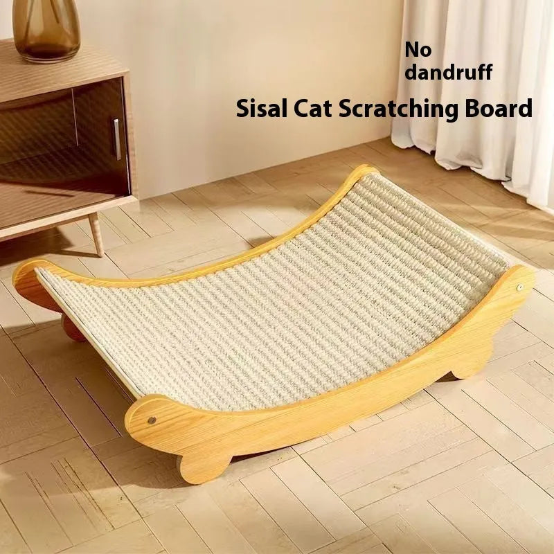 Sisal cat scratch board with replaceable blanket cover in pastoral style