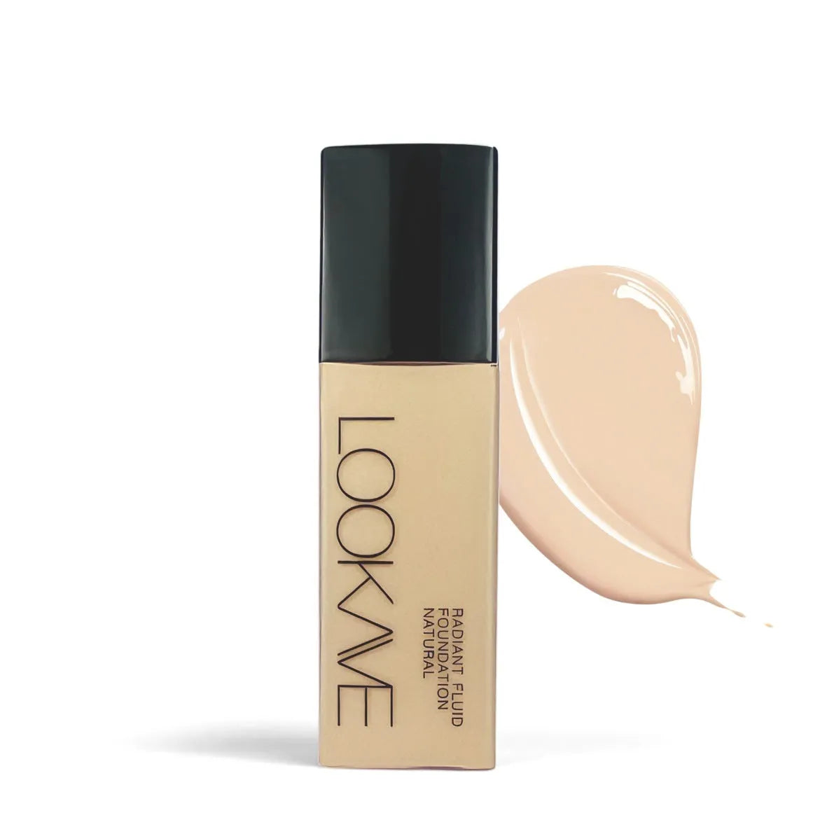 LOOKAVE Matte Liquid Foundation bottle in 21ml size, shown in Ivory White shade