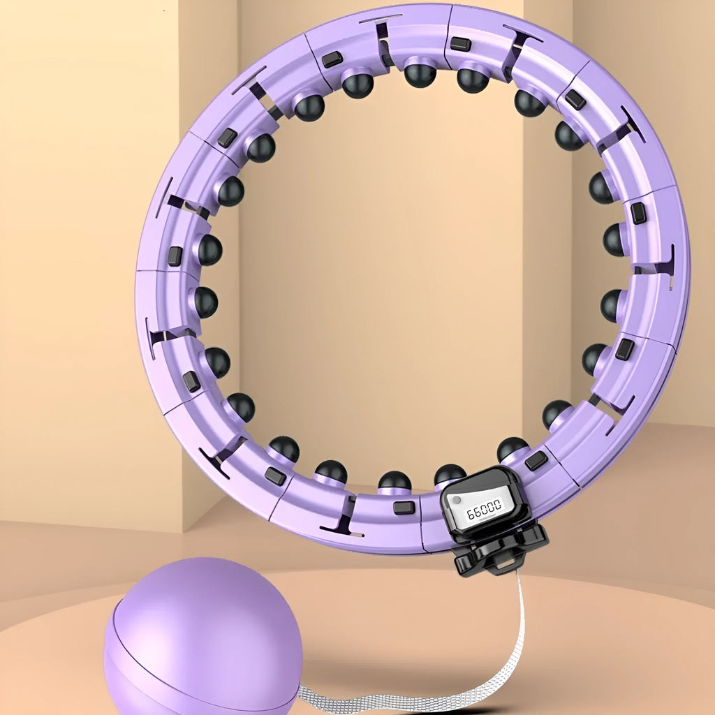 Mute intelligent counting hula hoop in purple on a plain background