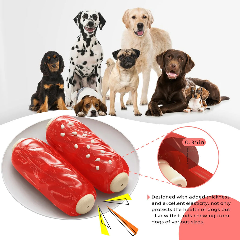 Primary coloured plastic dog toothbrush chew toy with textured molar rods containing glue-flavoured snacks