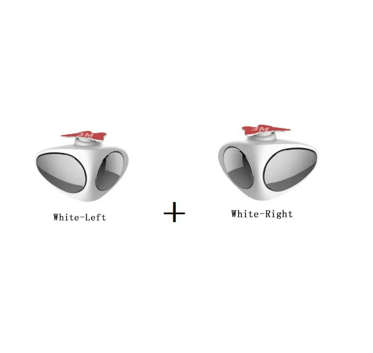 Double vision auxiliary car rearview mirror triangular shape glass and ABS shell black colour